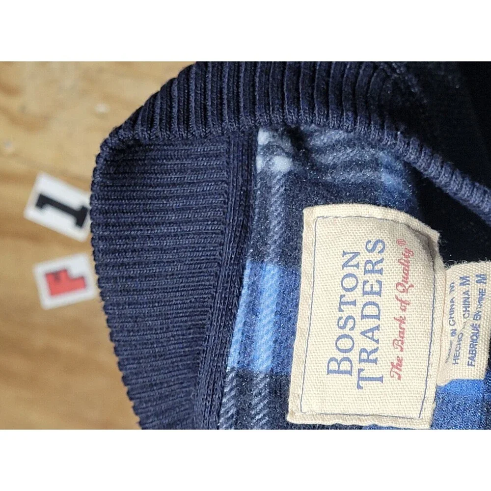 Boston Traders Men's Fleece Lined Full Zip Jacket Medium Navy Blue @F1